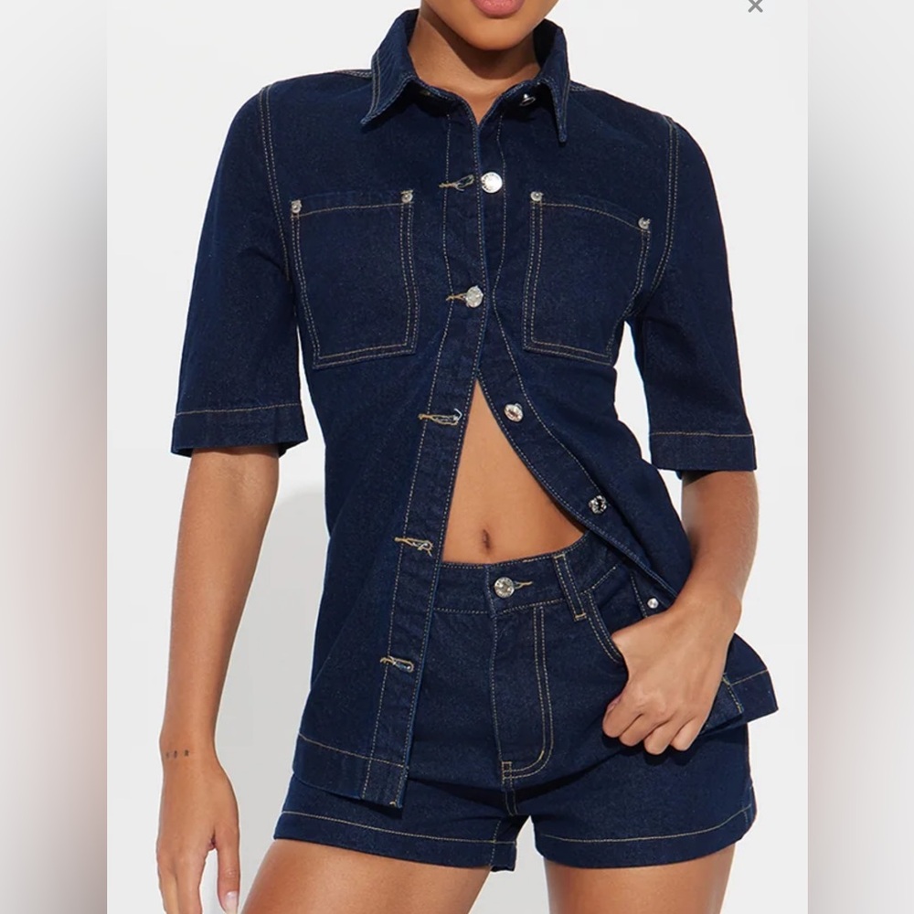 Fashion Nova Denim Short Set